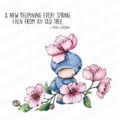 Stamping Bella Cling Stamps - Bundle Girl With Cherry Blossoms