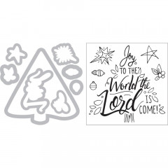 Framelits Die and Stamp Set - Christmas Tree, Joy To The World