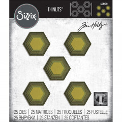 Thinlits Die Set by Tim Holtz - Stacked Tiles, Hexagons