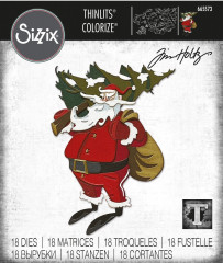 Thinlits Die Set by Tim Holtz - Woodland Santa, Colorize