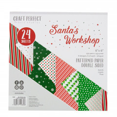 Craft Perfect 6x6 Patterned Paper Pack - Santas Workshop
