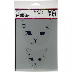 Dina Wakley Media Stencil - Cat Head Masks