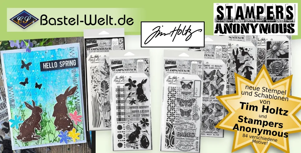 84 neue Stempel und Schablonen von Tim Holtz und Stampers Anonymous