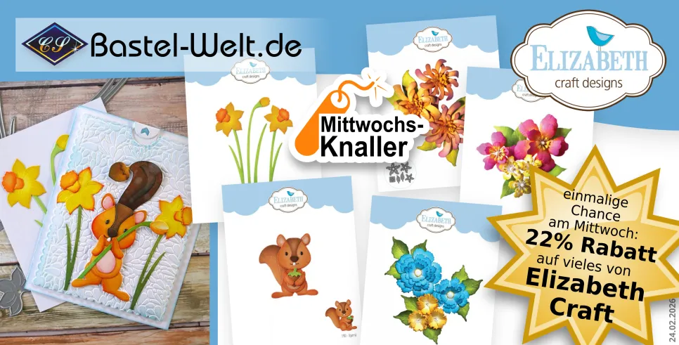22% Rabatt auf viele Sachen von Elizabeth Craft!