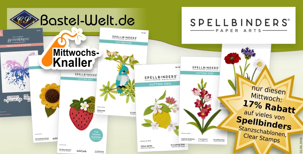 Spellbinders mit 17% Rabatt bei den Mittwochs-Knallern!
