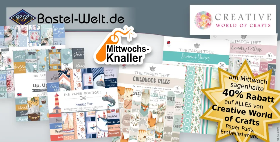 40% Rabatt auf ALLEs von Creative World of Crafts!