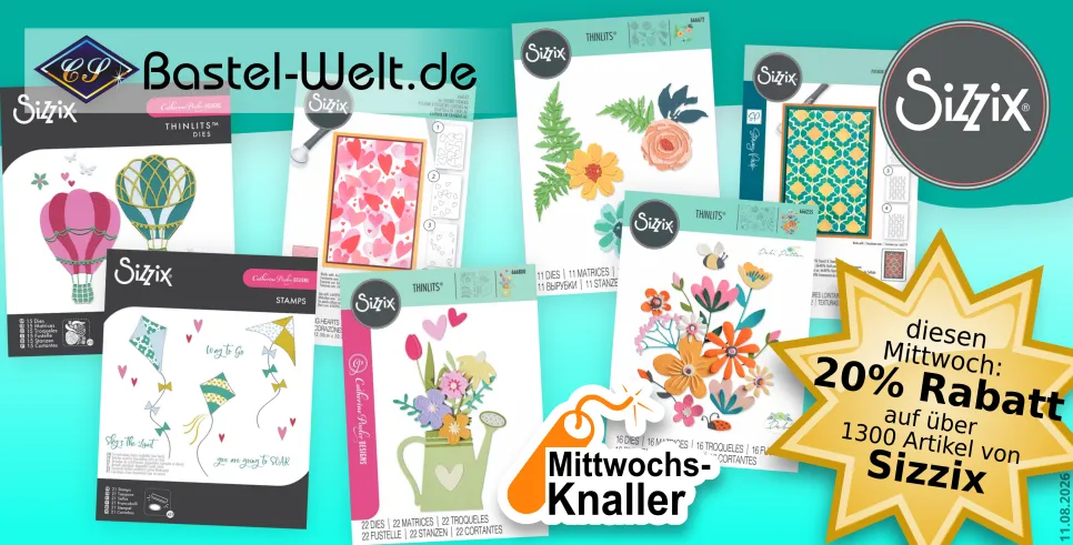 Sizzix mit 20% bei den Mittwochs-Knallern!