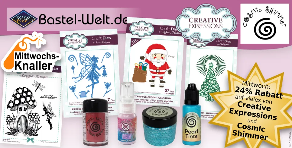 Cosmic Shimmer und Crative Expressions bei den Mittwochs-Knallern!