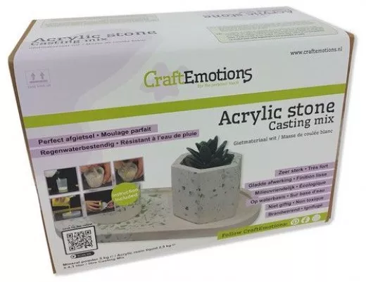 CraftEmotions - Acrylic stone mix - Gießmasse weiß (7,5 kg)