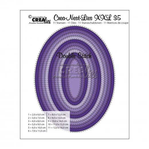 Crea-Nest-Lies XXL Stanze - Nr. 35 - Double Stitch Oval