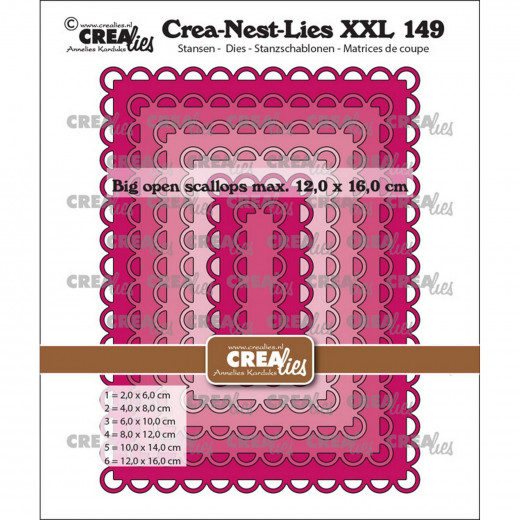 Crea-Nest-Lies XXL Stanze - Nr. 149 - Große Rechtecke mit Wellenrand