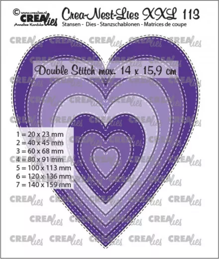 Crea-Nest-Lies XXL Stanze - Nr. 113 - Schlanke Herzen