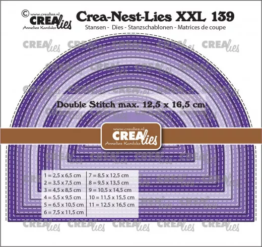 Crea-Nest-Lies XXL Stanze - Nr. 139 - Wide Arch mit doppelten Stichlinien