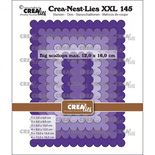 Crea-Nest-Lies XXL Stanze - Nr. 145 - Große Rechtecke mit Muschelrand