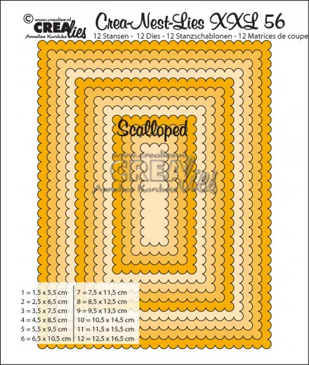 Crea-Nest-Lies XXL Stanze - Nr. 56 - scalloped Rechtecke