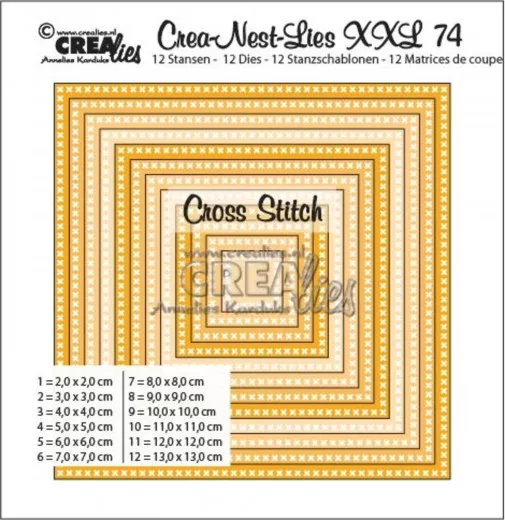 Crea-Nest-Lies XXL Stanze - Nr. 74 - cross stitch Quadrate