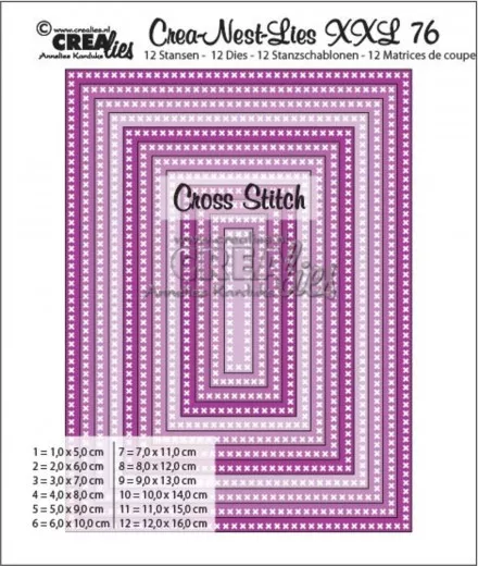 Crea-Nest-Lies XXL Stanze - Nr. 76 - cross stitch Rechtecke