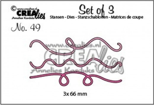 Set of 3 Stanze - Nr. 49 - Bänder für Ballons