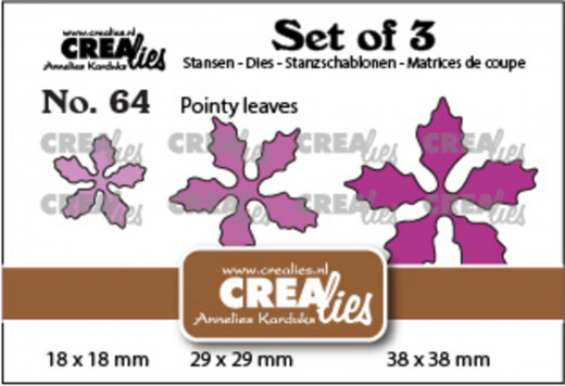 CREAlies Set of 3 No. 64 - Weihnachtsstern spitze Blätter