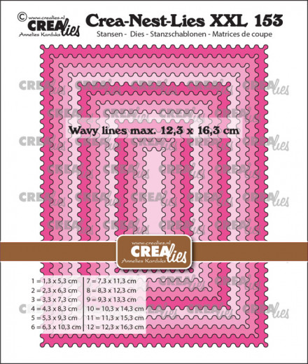 Crea-Nest-Lies XXL Stanze - Nr. 153 - Rechtecke mit gewelltem Rand