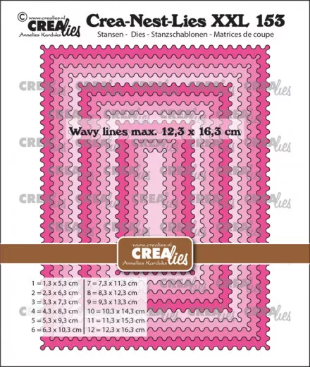 Crea-Nest-Lies XXL Stanze - Nr. 153 - Rechtecke mit gewelltem Rand