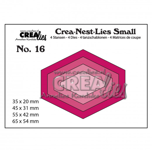 Crea-Nest-Lies Small Stanze - Nr. 16 - 4x flaches Sechseck