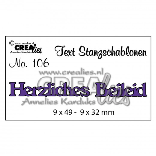 CREAlies Text Stanzschablonen - Nr. 106 - Herzliches Beileid