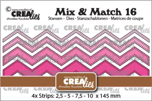 CREAlies Mix and Match No. 16 - Zick-Zack-Streifen mit Punkten