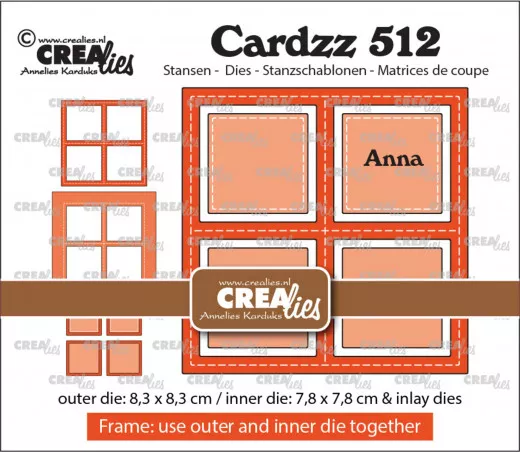 CREAlies Cardzz Frame and Inlay - Anna 4x quadratisch