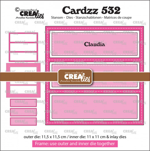 CREAlies Cardzz Frame and Inlay - Claudia 3x Rechteck