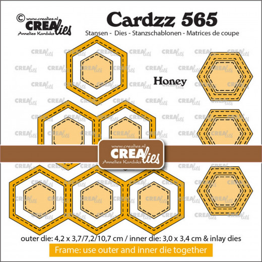 CREAlies Cardzz - No. 565 - Frame & Inlay Honigwaben