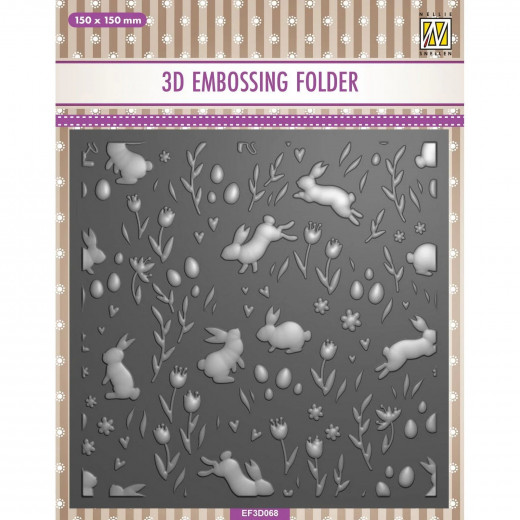 Embossing Folder - Background Rabbits & Tulips