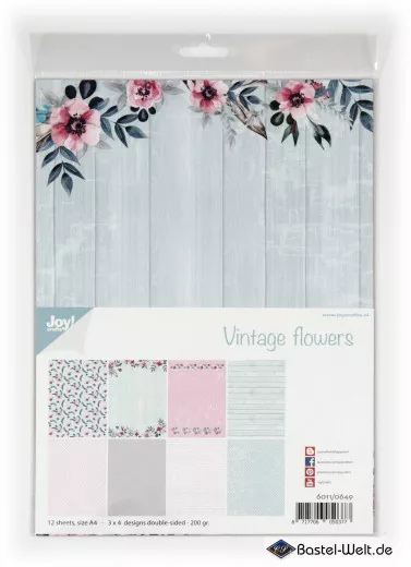 Joy! Craft A4 Paper Pack - Vintage Flowers