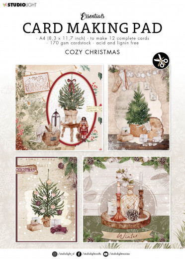 Studio Light A4 Card Making Pad - Essentials Nr. 07 - Cozy Christmas