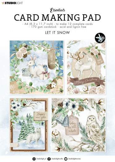 Studio Light A4 Card Making Pad - Essentials Nr. 08 - Let It Snow