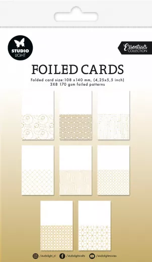 Studio Light - Essentials Nr. 35 - Folded Cards with Gold Foil