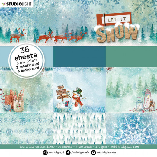 Studio Light 6x6 Paper Pad - Let it snow - Nr. 45