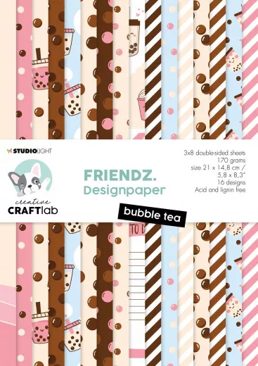 Studio Light A5 Paper Pad - Friendz Nr. 116 - Bubble Tea