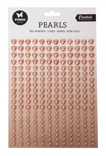 Studio Light Adhesive Pearls - Rose Gold Hearts Essentials Nr. 6