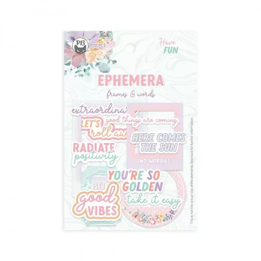 Piatek13 - Paper Ephemera Set - Have fun - Frames & Words