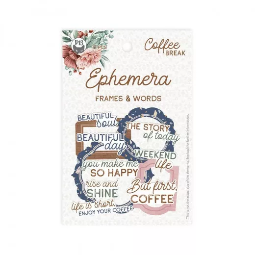 Piatek13 - Paper Ephemera Set - Frames and Words - Coffee Break