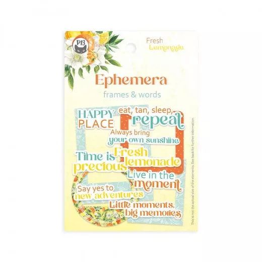 Piatek13 - Paper Ephemera Set - Frames and Words - Fresh Lemonade