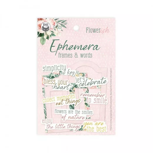 Piatek13 - Paper Ephemera Set - Frames and Words - Flowerish