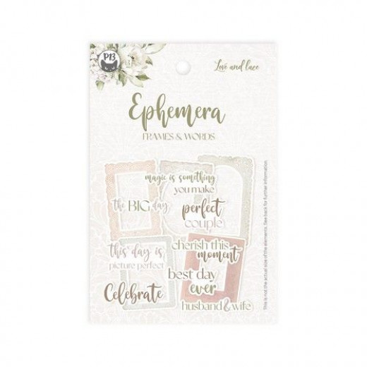 Piatek13 - Paper Ephemera Set - Frames and Words - Love and Lace