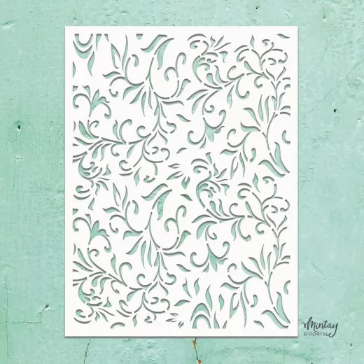 Mintay Kreativa 6x8 Stencil - Floral Swirls