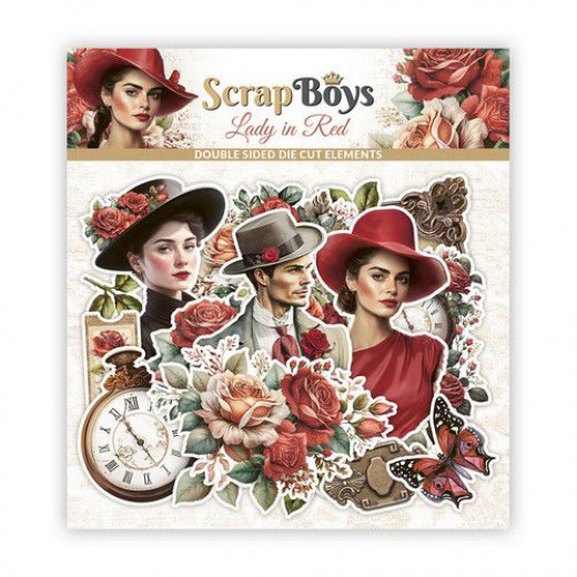 ScrapBoys - Die-Cut Elements - Lady in Red