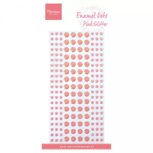 Decoration Enamal dots - Rosa Glitzer