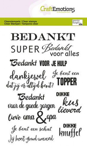 Clear Stamps - Tekst bedankt (NL)