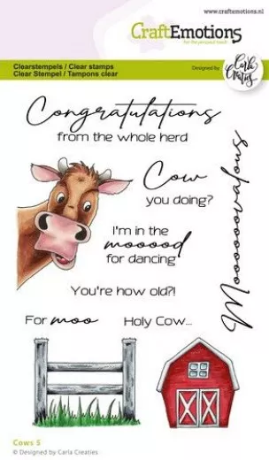 Clear Stamps - Cows 5 Text (ENG) by Carla Creaties