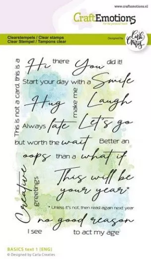 Clear Stamps - BASICS Text 1 (ENG) by Carla Creaties